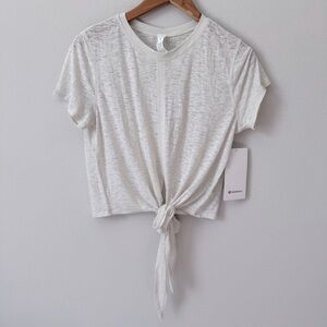 NWT Lululemon Tie-Waist Breathable Short Sleeve Bone Size 6